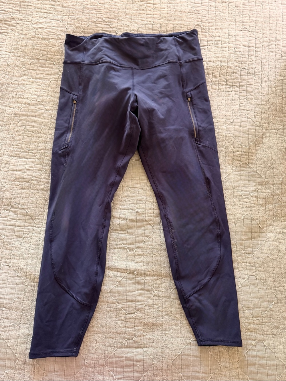 Athleta Women's Navy Blue Zip-Pocket Leggings